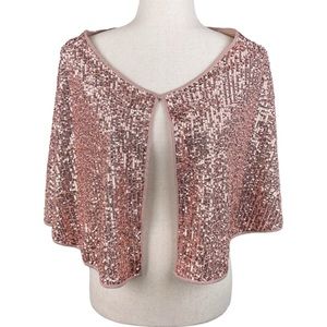 NEW Torrid Sequined Bolero Shrug Champagne Rose Gold Women's Plus Size One Size